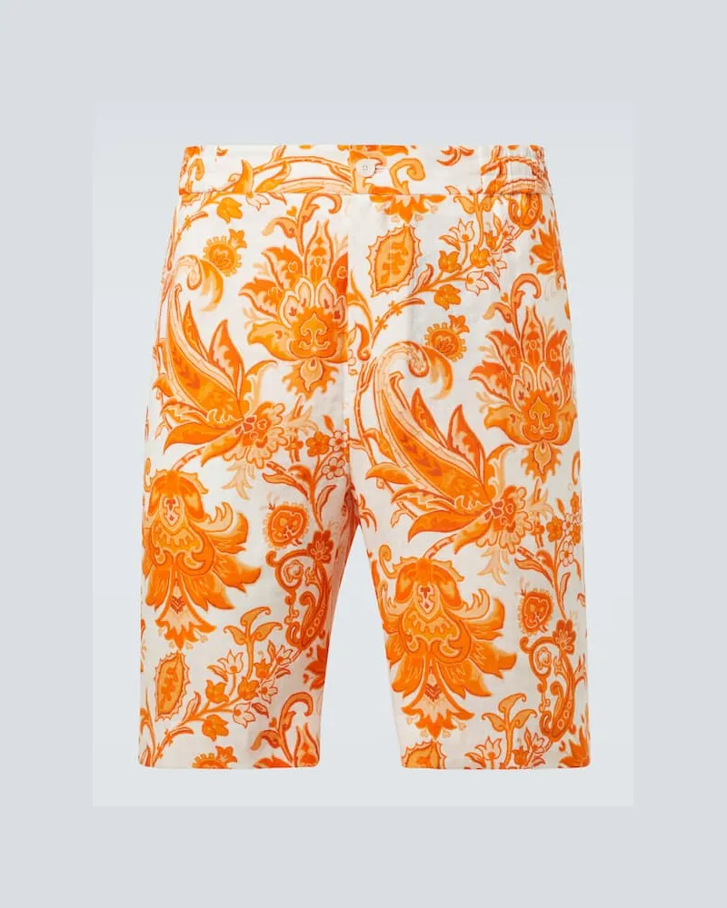 Etro Bermuda-Shorts aus Leinen Orange