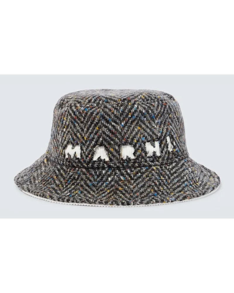 Marni Hut aus Wolle Grau