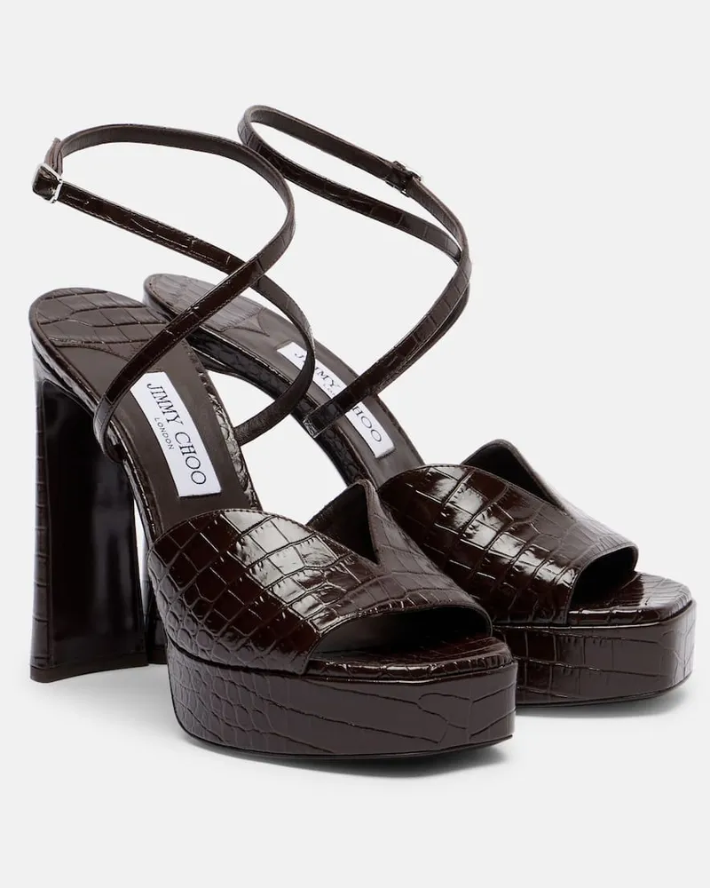 Jimmy Choo Plateausandalen Karli 125 Braun