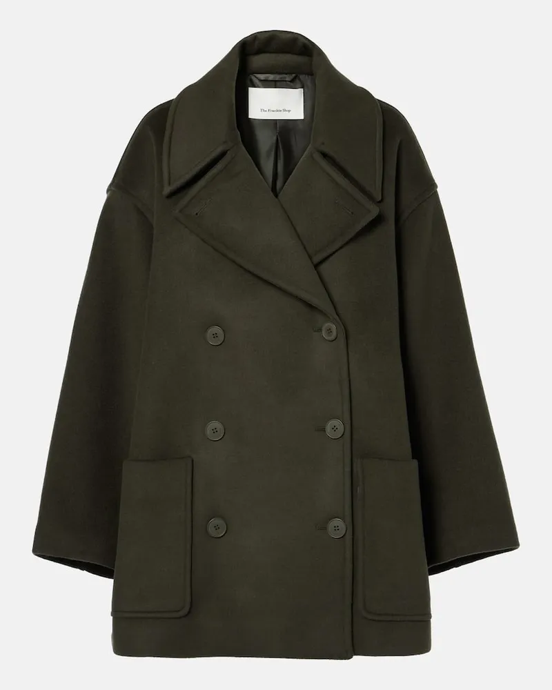 FRANKIE Shop Oversize-Cabanjacke Marian aus einem Wollgemisch Braun