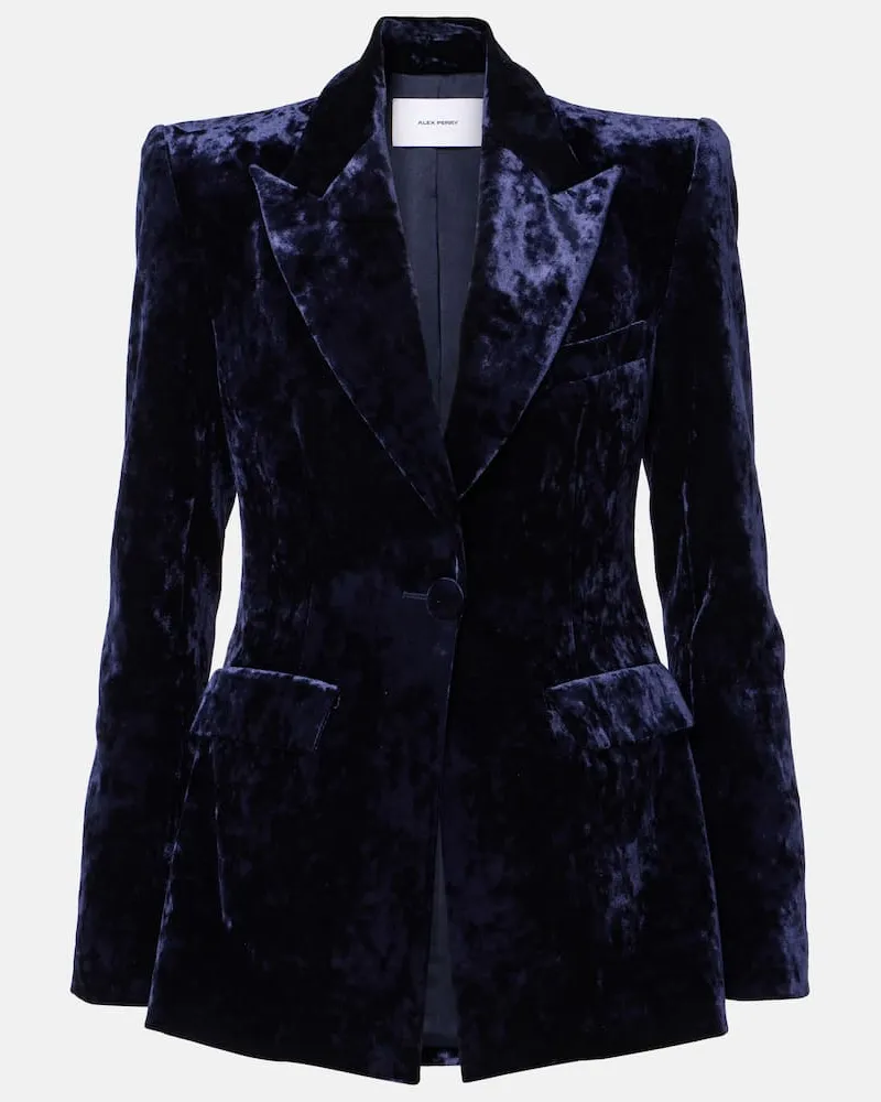 Alex Perry Blazer aus Samt Blau