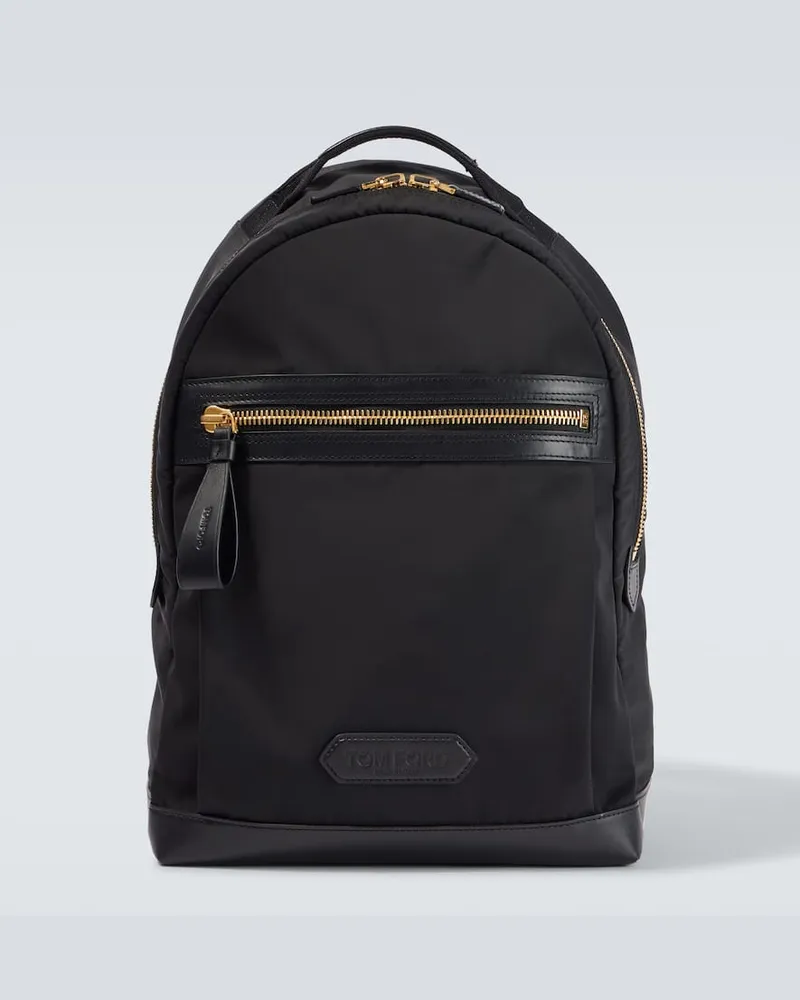 Tom Ford Rucksack mit Leder Schwarz