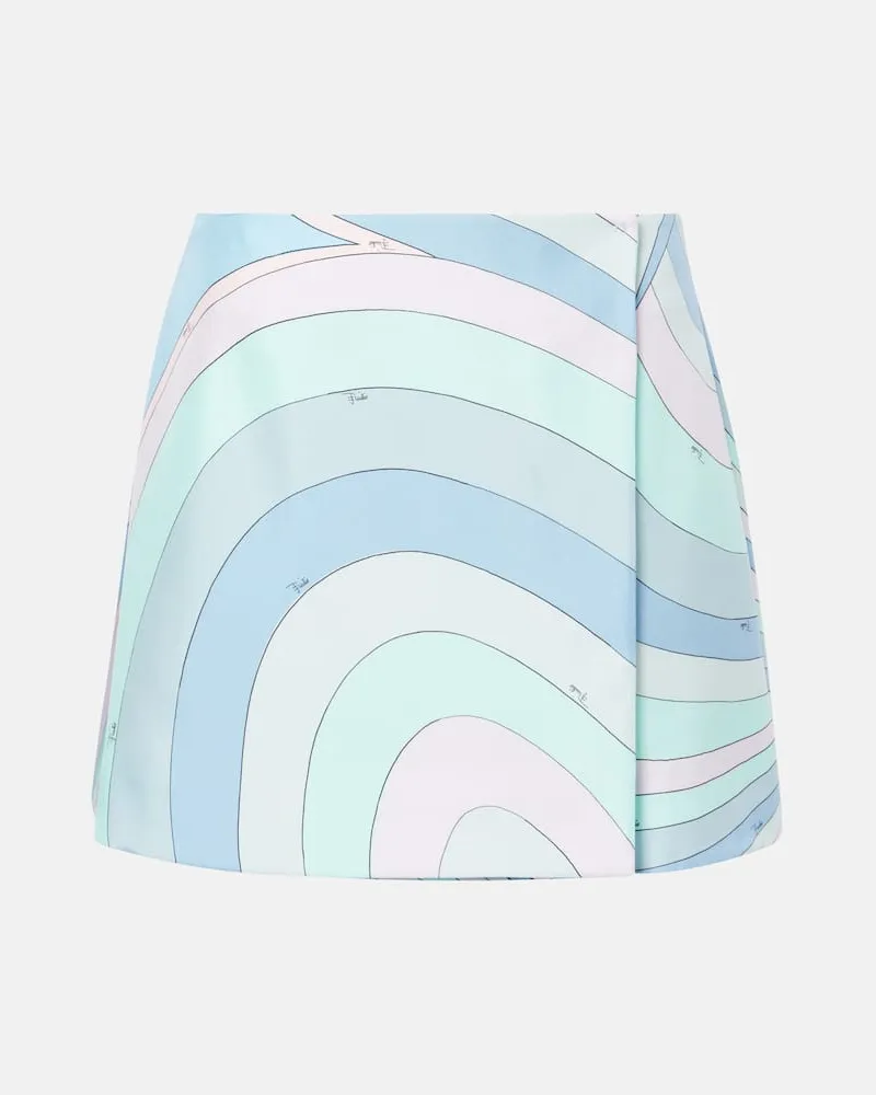 Emilio Pucci Minirock Iride aus Seiden-Twill Blau