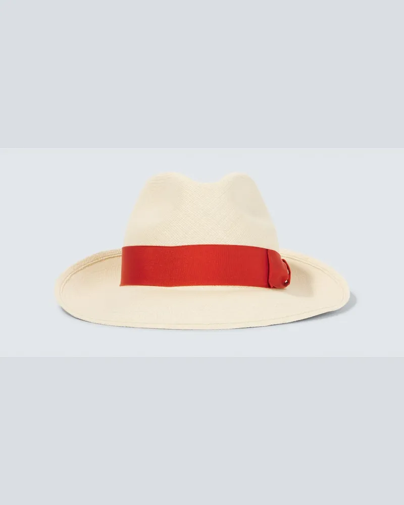 Borsalino X E.Marinella Hut Amedeo aus Stroh Beige