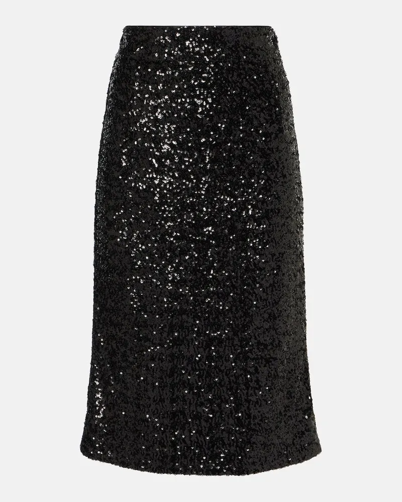 Dolce & Gabbana Midirock mit Pailletten Schwarz