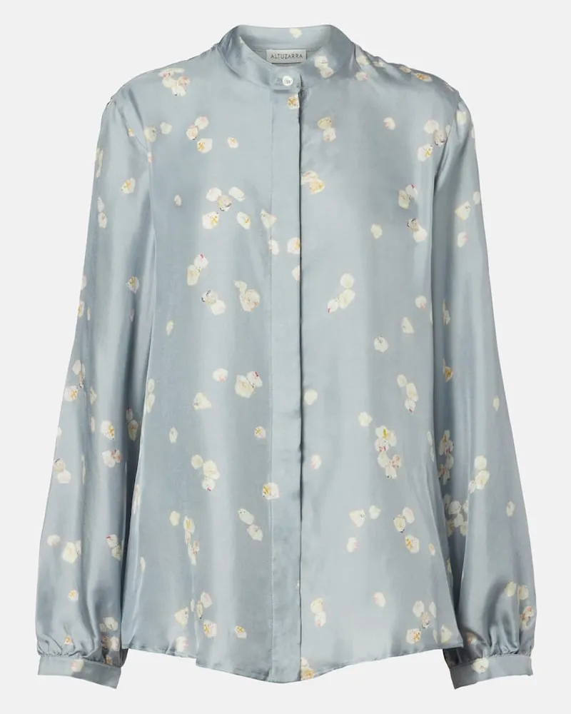 Altuzarra Hemd Magee aus Seide Blau