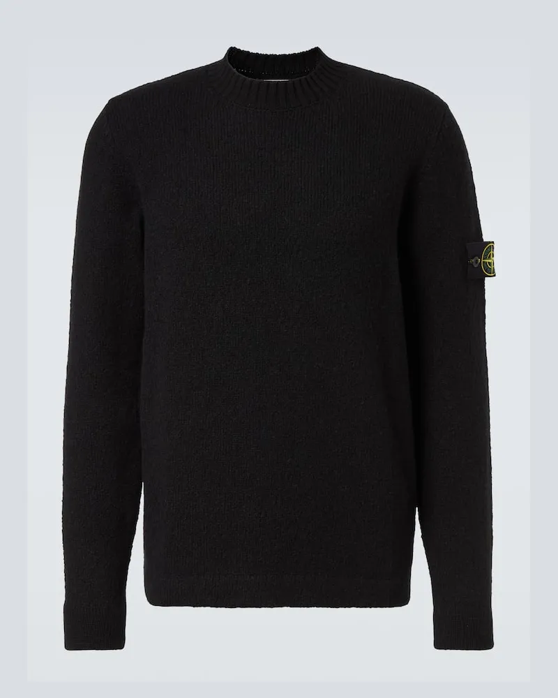 Stone Island Pullover Compass aus einem Wollgemisch Schwarz