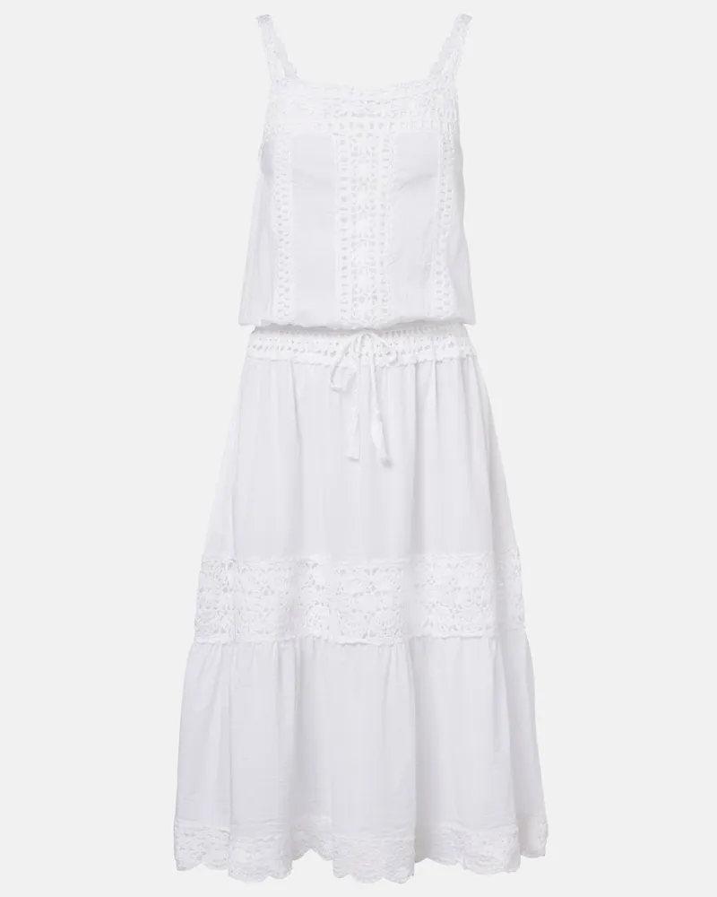 Anna Kosturova Midikleid Manor aus Häkelstrick Weiß