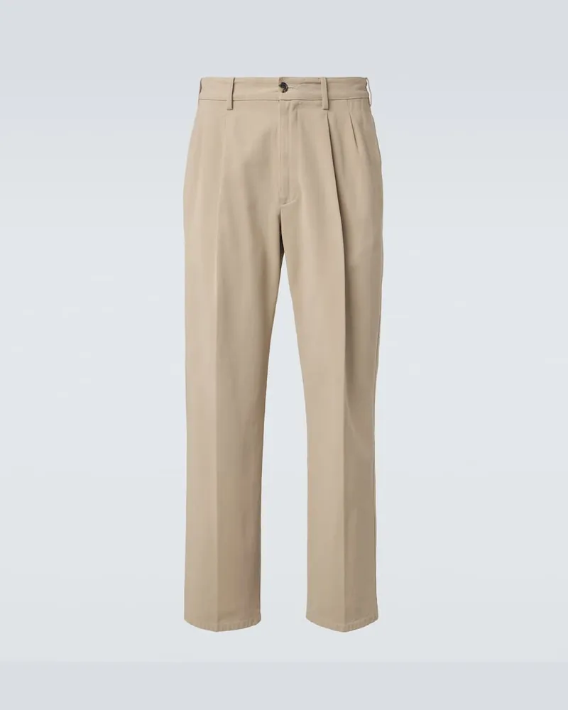 The Row Gerade Hose Tomasino aus Baumwoll-Twill Beige