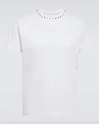 Valentino Garavani T-Shirt Rockstud aus Baumwolle Weiss