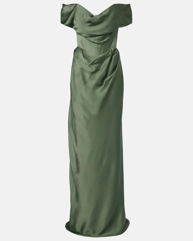 Vivienne Westwood Robe Nova Cocotte aus Satin Grün
