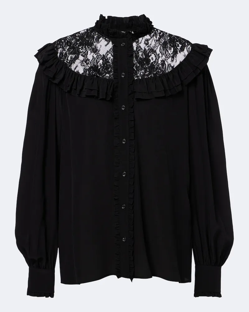 Chloé Chloé Bluse aus Seide mit Spitze Schwarz