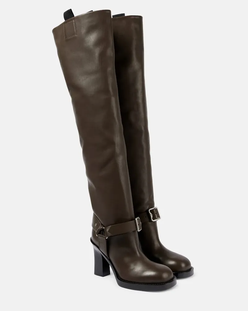 Burberry Overknee-Stiefel aus Leder Braun