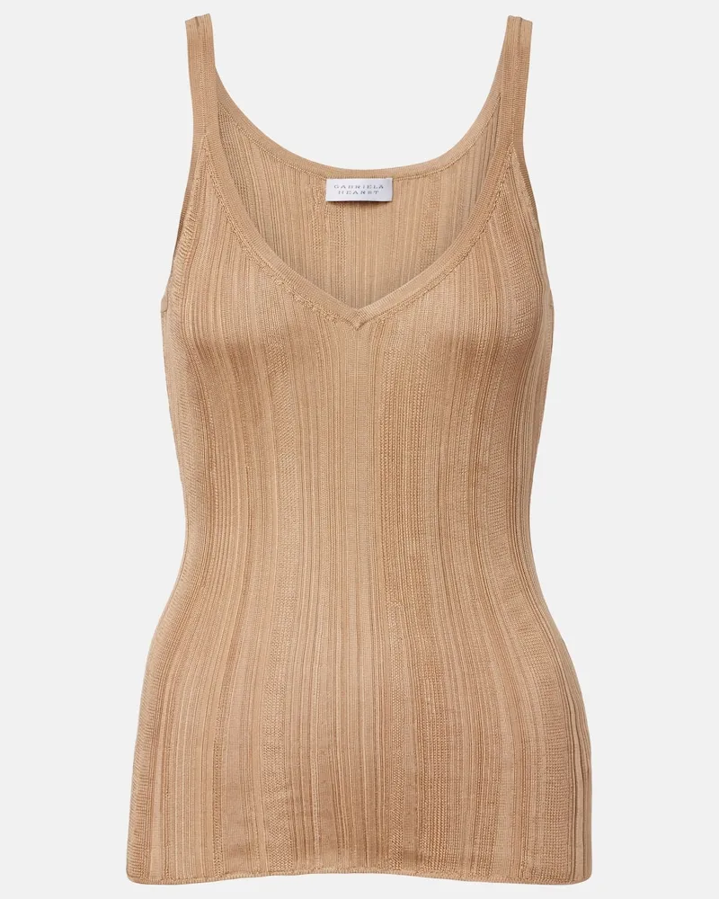 Gabriela Hearst Top Drevan aus Seide Beige