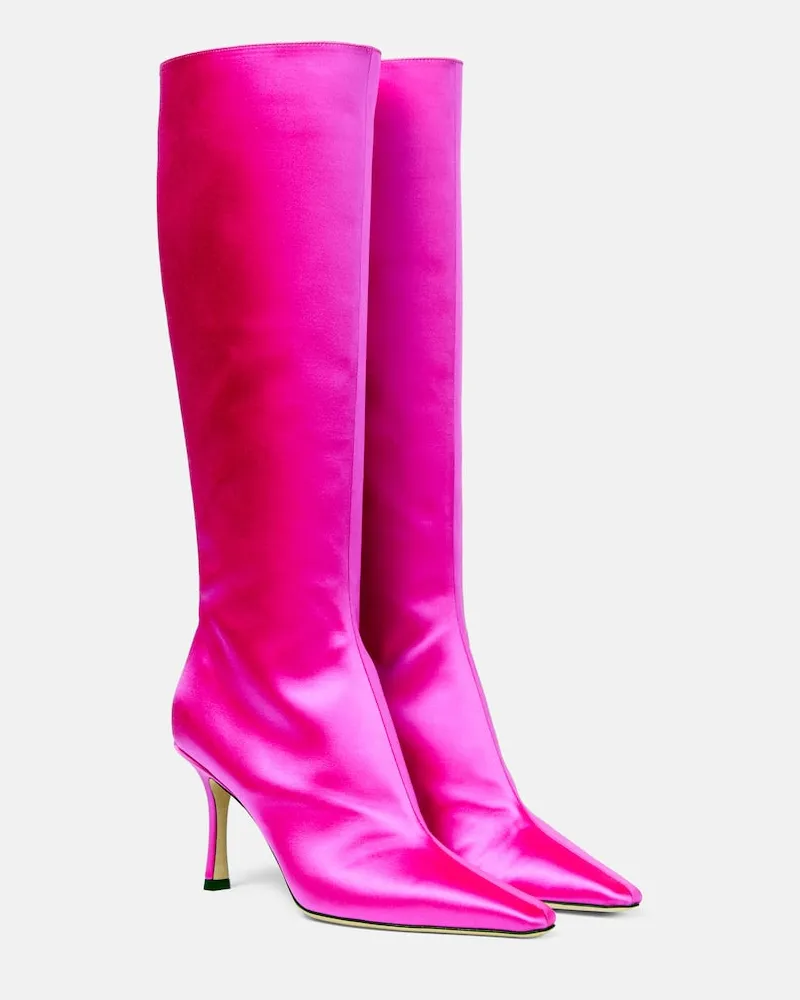 Jimmy Choo Stiefel Agathe 85 aus Satin Rosa