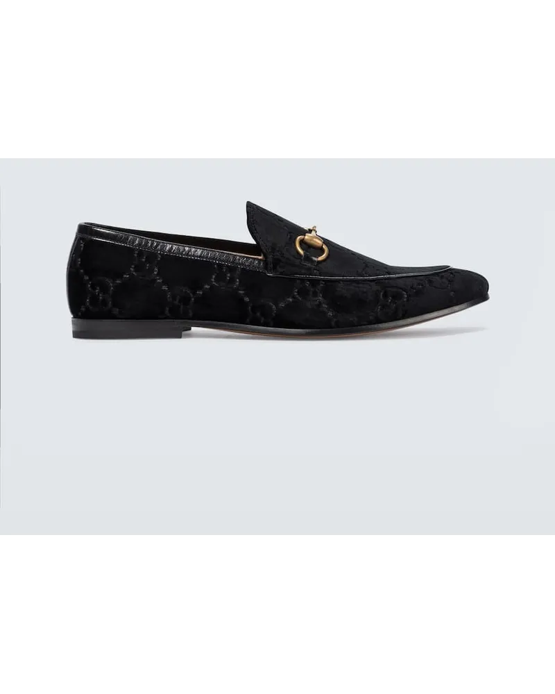 Gucci Loafers  Jordaan aus Samt Schwarz