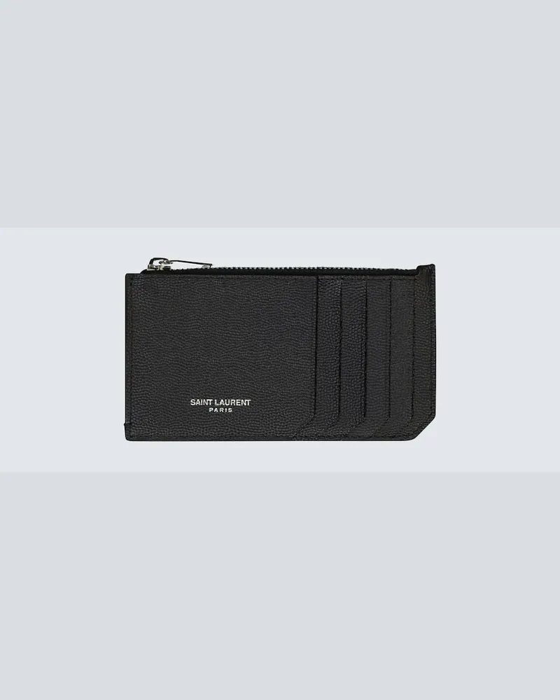 Saint Laurent Portemonnaie aus Leder Schwarz