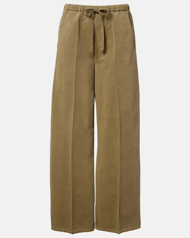 Citizens of humanity Hose Aurora aus Baumwolle und Leinen Grün