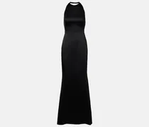 Robe aus Crêpe und Satin