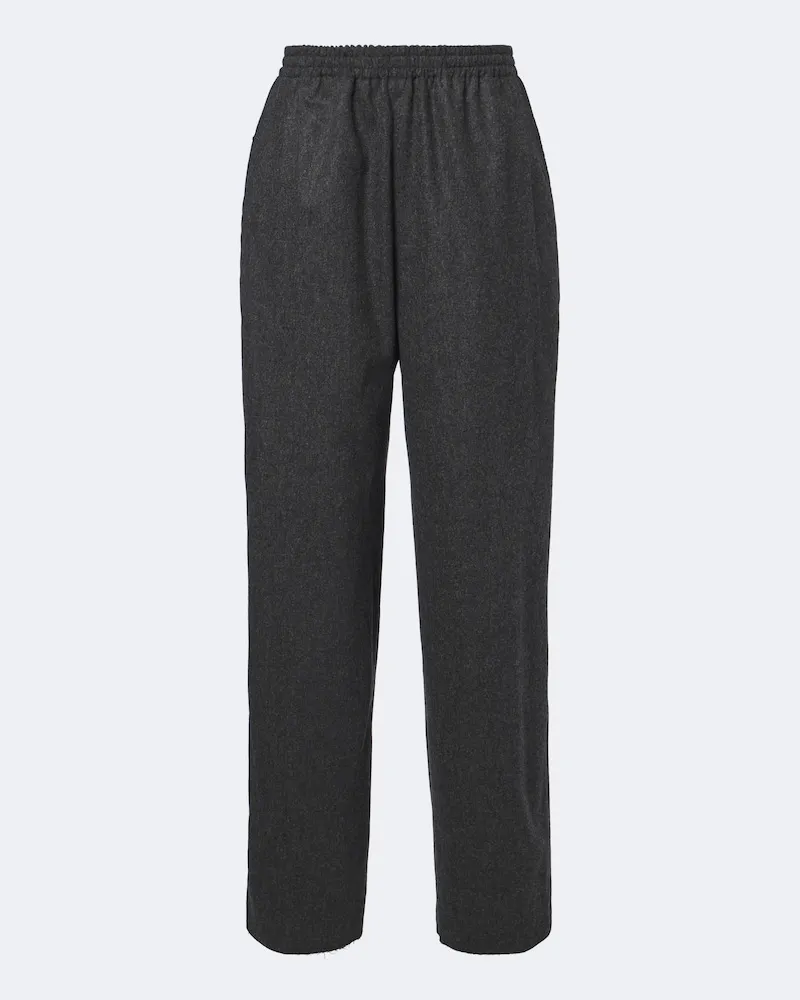 Jil Sander Weite Hose aus Wollflanell Grau