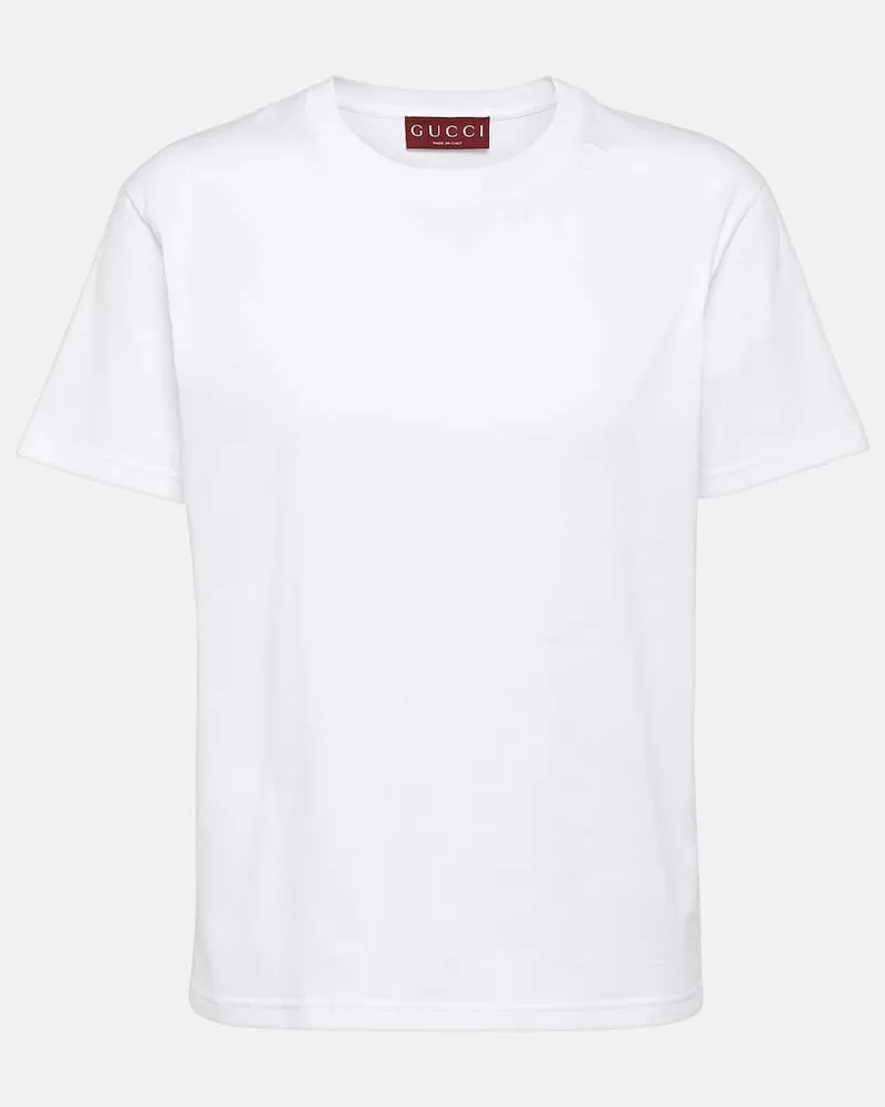 Gucci T-Shirt aus Baumwoll-Jersey Weiß