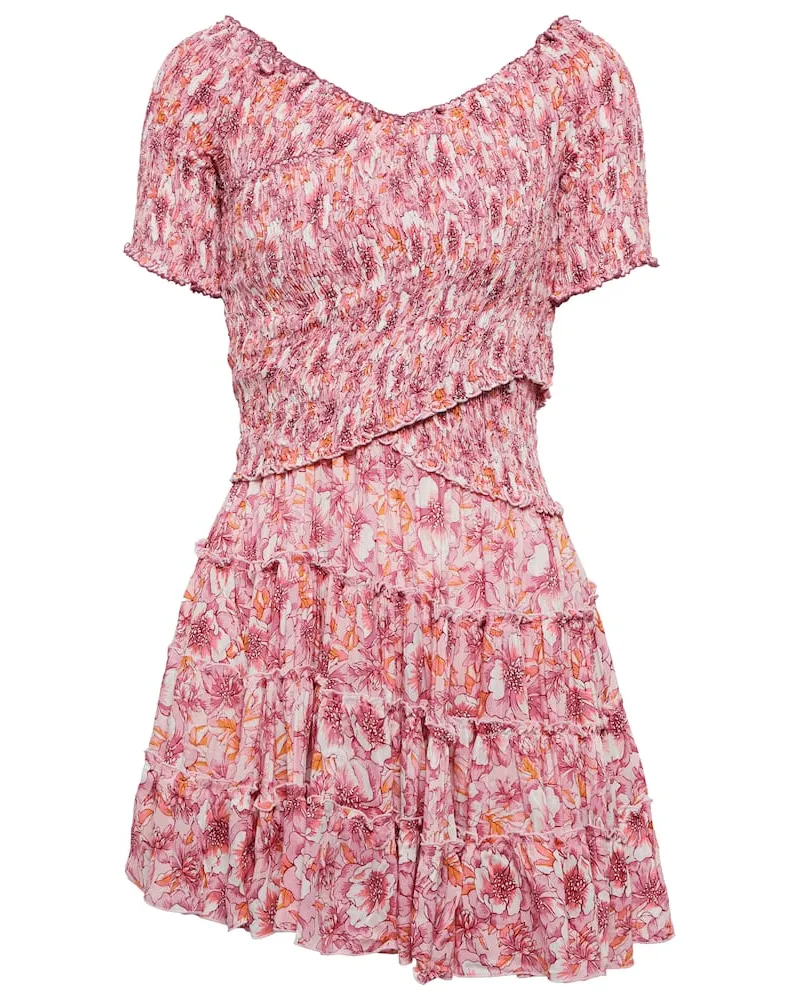 Poupette St Barth Bedrucktes Minikleid Soledad Rosa