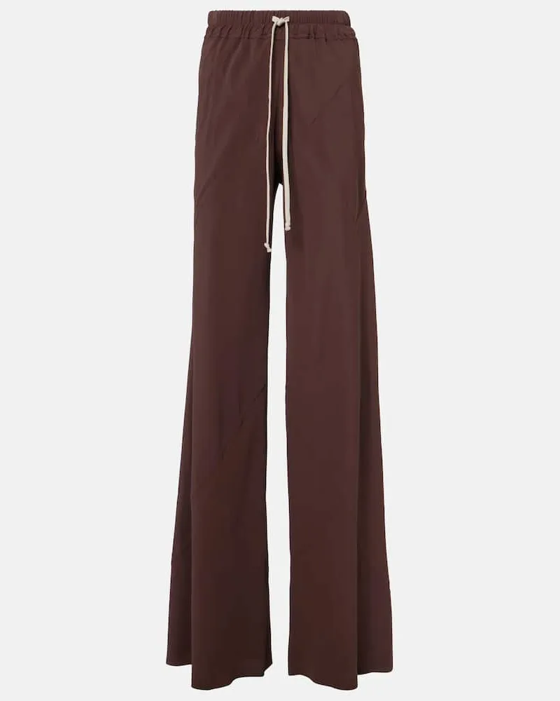 Rick Owens Gerade Hose Dietrich Drawstring aus Crêpe-Cady Braun