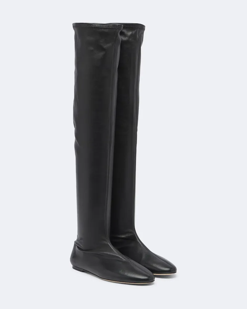 Totême Overknee-Stiefel aus Leder Schwarz
