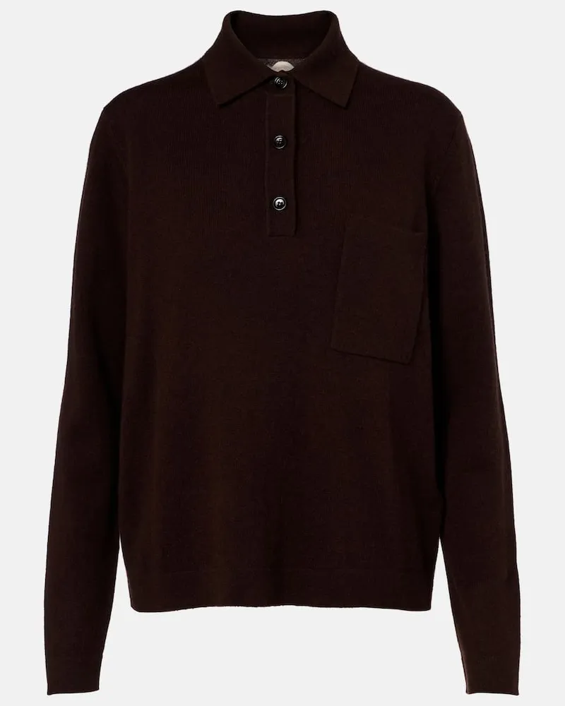 Jardin des Orangers Polopullover aus Wolle und Kaschmir Braun