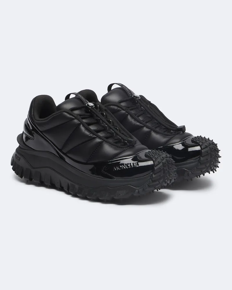 Moncler Sneakers Trailgrip Puffer mit Lackleder Schwarz