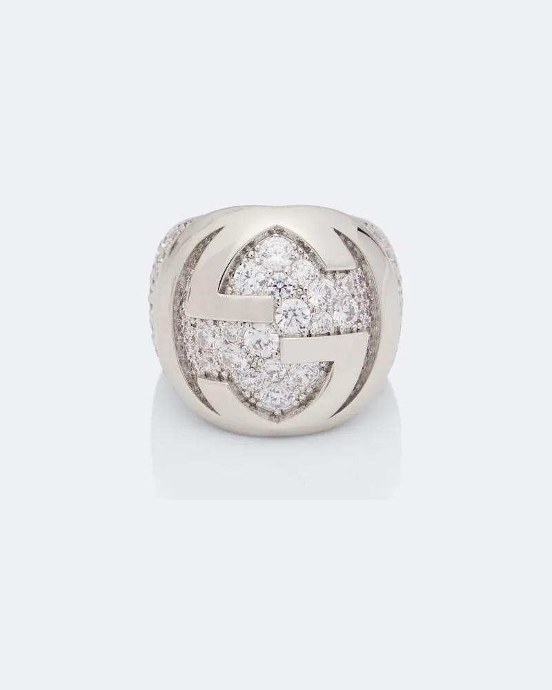 Gucci Verzierter Ring Interlocking G Silber