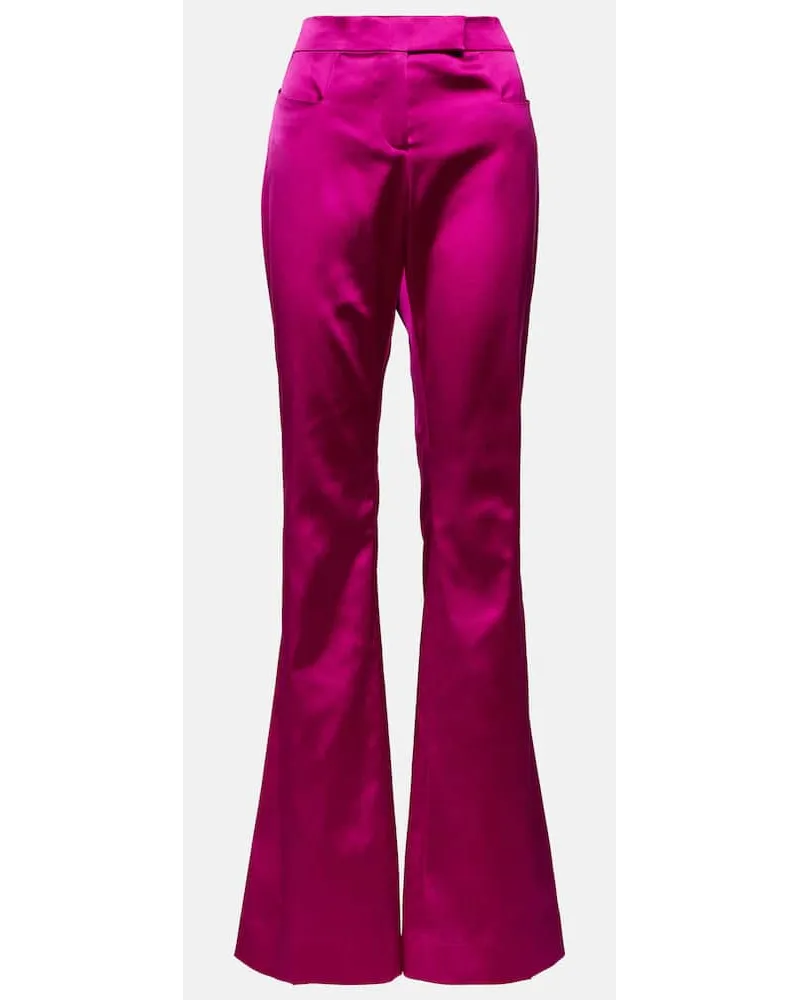 Tom Ford Low-Rise-Schlaghose aus Satin Pink