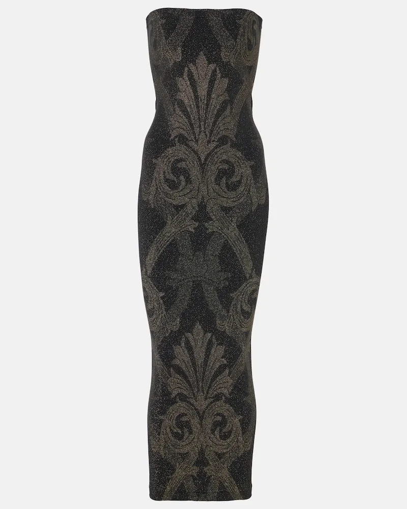 Wolford X Etro Midikleid aus Lamé Schwarz