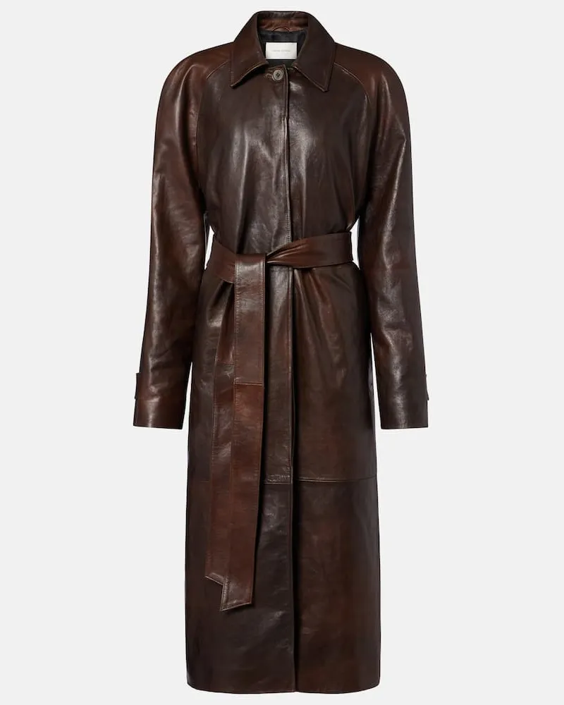Magda Butrym Mantel aus Leder Braun