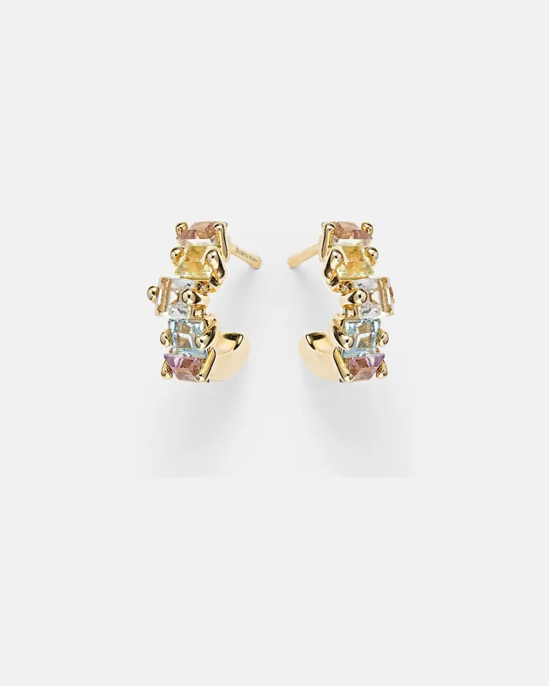 Suzanne Kalan Ohrringe aus 14kt Gelbgold mit Edelsteinen Multicolor