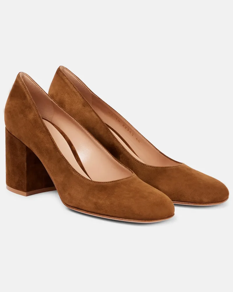 Gianvito Rossi Pumps aus Veloursleder Burgunderrot