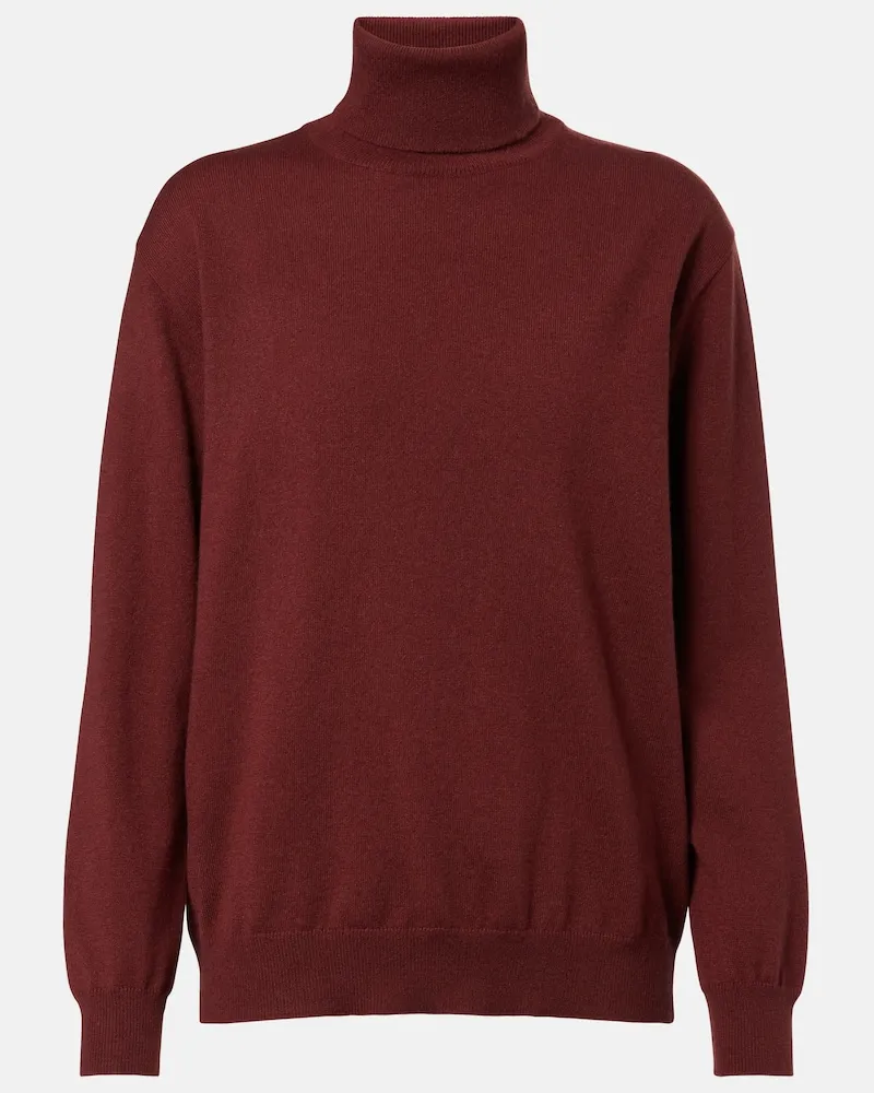 Brunello Cucinelli Rollkragenpullover Monili aus Kaschmir Burgunderrot