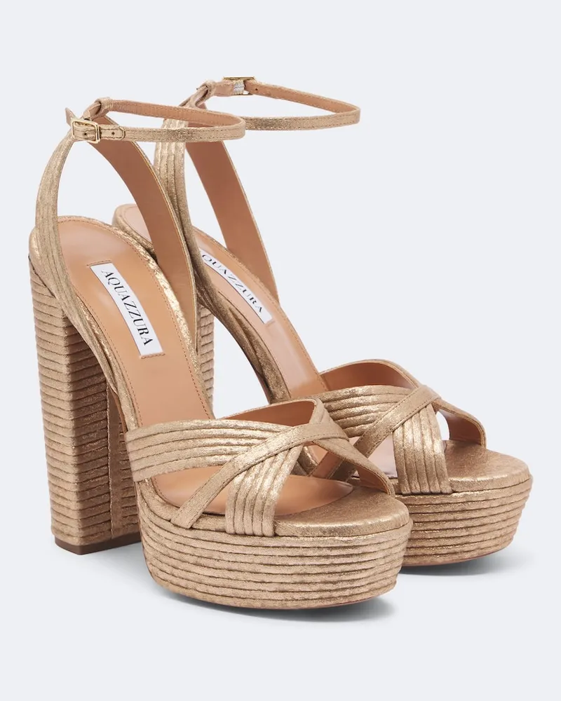 Aquazzura Plateausandalen Sundance Gold