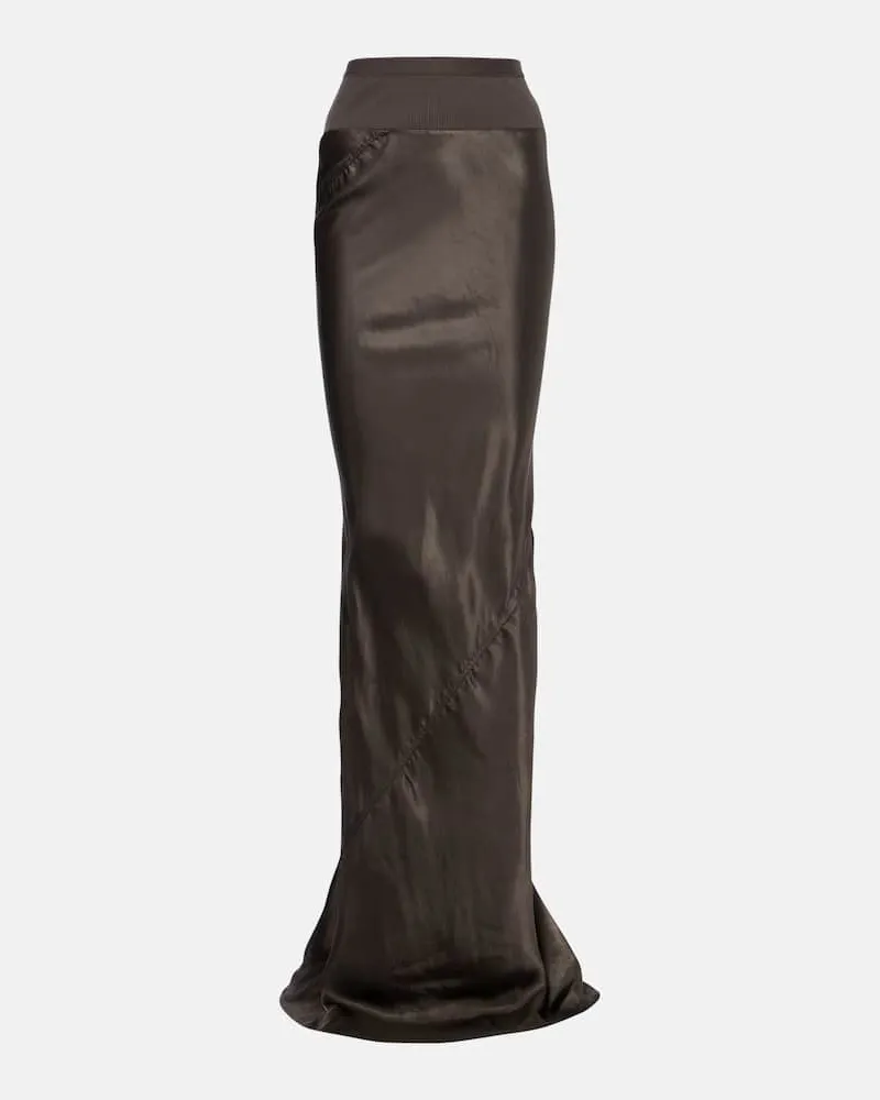Rick Owens Maxirock aus Satin Braun