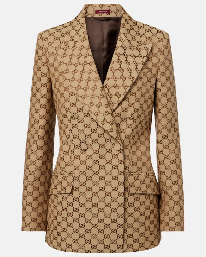 Gucci Blazer GG aus Jacquard Braun