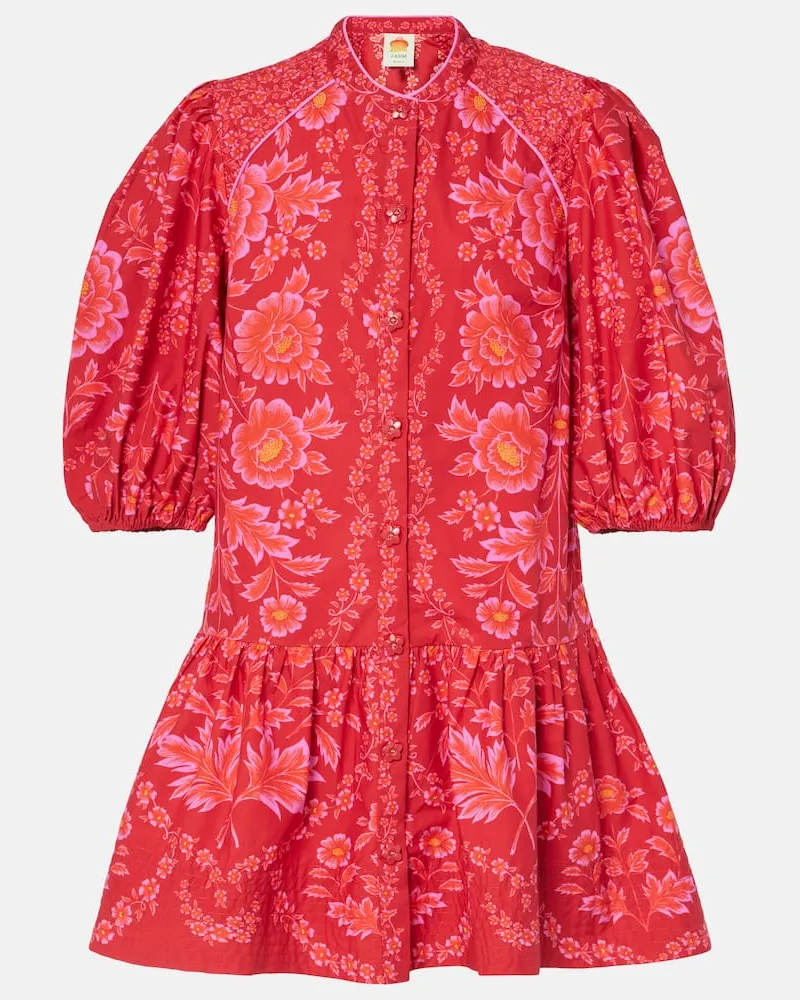 FARM Rio Bedrucktes Minikleid aus Baumwolle Rot