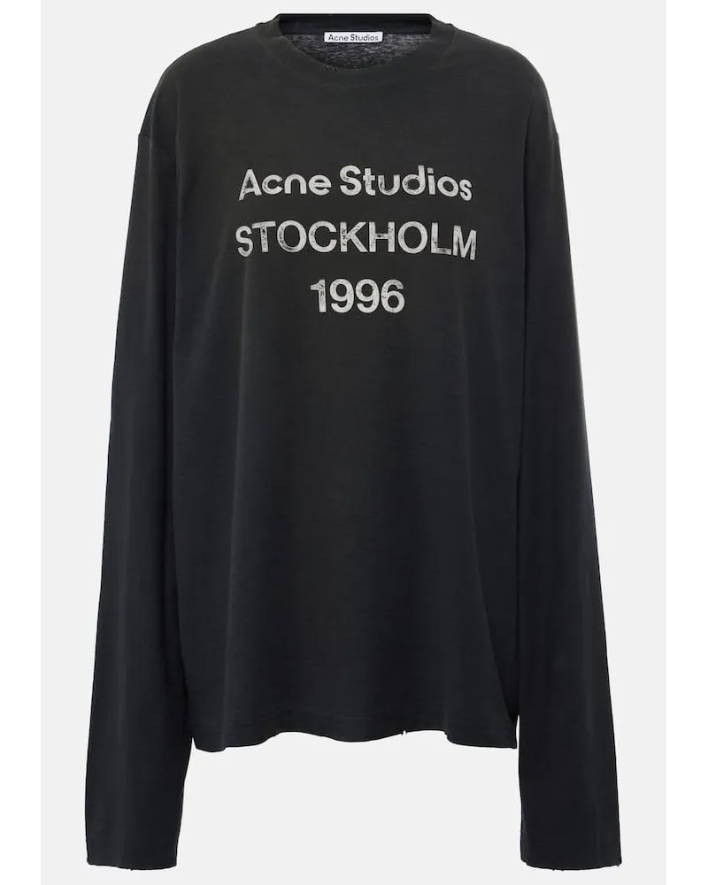 Acne Studios Top aus einem Baumwolle und Hanf Schwarz
