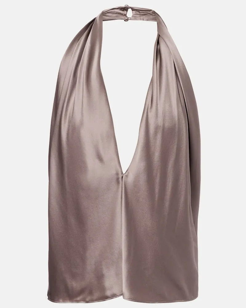 The Sei Top aus Seiden-Charmeuse Grau