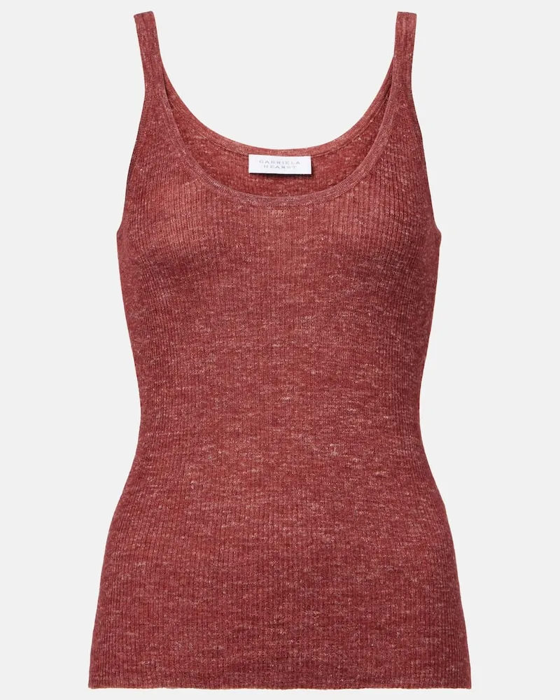 Gabriela Hearst Top Cynxia aus Kaschmir, Seide und Hanf Burgund