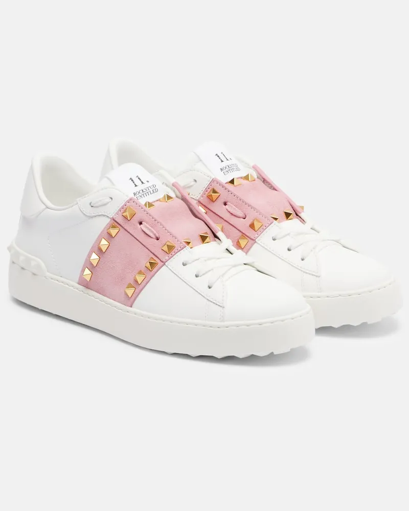 Valentino Garavani Sneakers Rockstud Untitled aus Leder Weiß