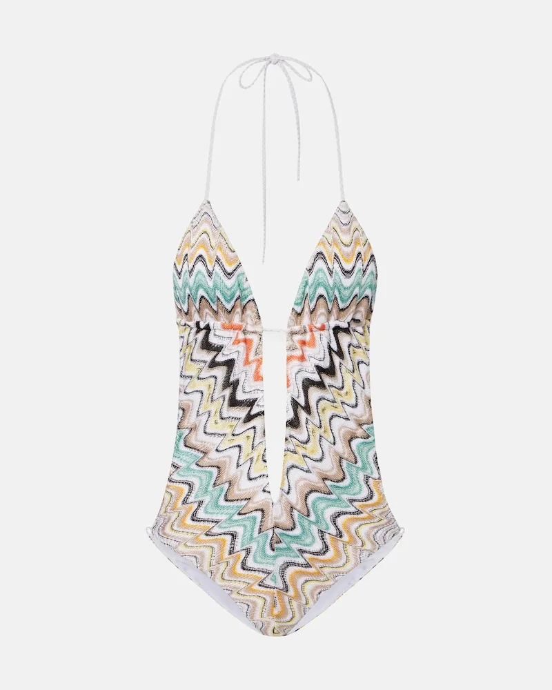 Missoni Badeanzug aus Häkelstrick Multicolor