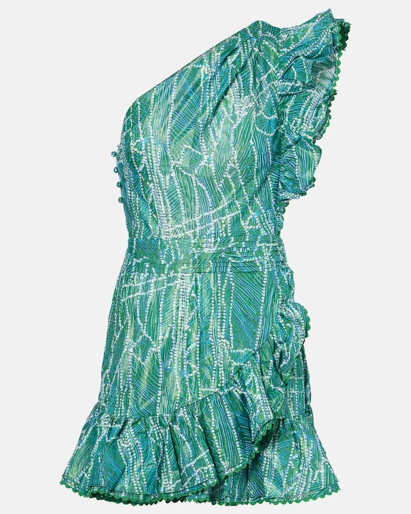 Poupette St Barth Minikleid Corinne aus einem Baumwollgemisch Grün