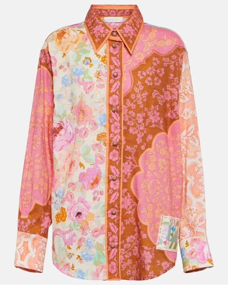 Zimmermann Bedrucktes Hemd Raie aus Baumwolle Multicolor
