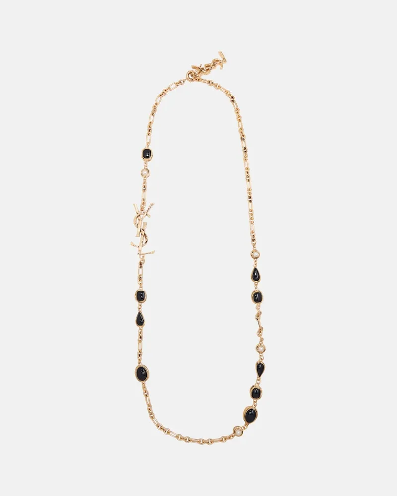 Saint Laurent Verzierte Halskette Cassandre Gold