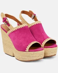 Robert Clergerie Wedge-Sandalen Damya mit Veloursleder Pink